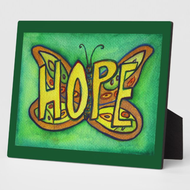 Hope Inspirational Butterfly Painting Gift Plaque (Side)