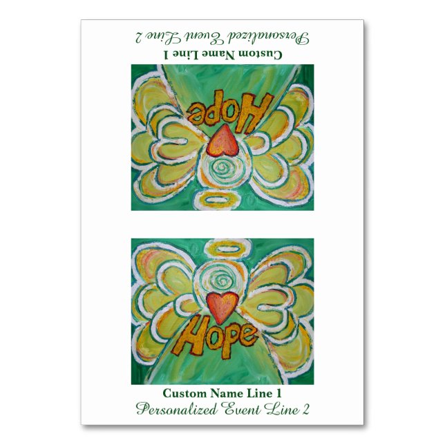 Hope Inspirational Word Angel Table Tent Card (Front)