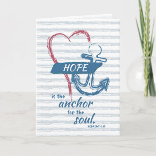 Hope is Anchor with Heart, Religious Encouragement Card