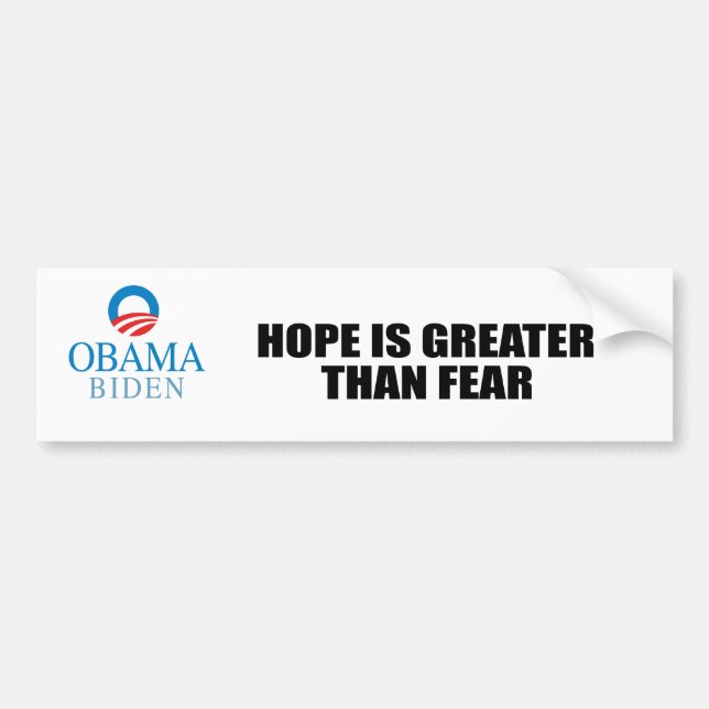 HOPE IS GREATER THAN FEAR BUMPER STICKER (Front)
