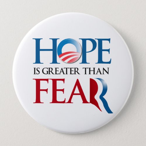 Hope is greater than Romney Fearpng Pinback Button