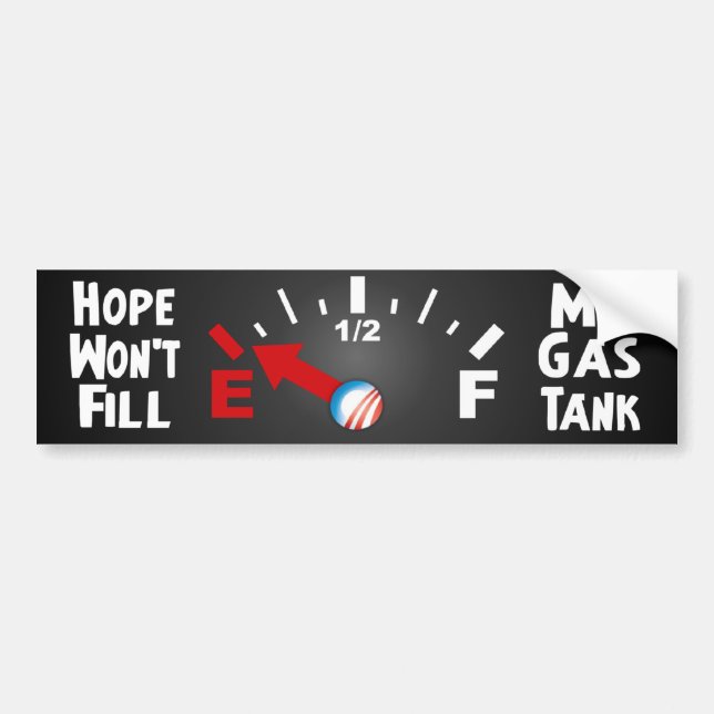 Hope is on Empty - Anti Barack Obama Bumper Sticker (Front)
