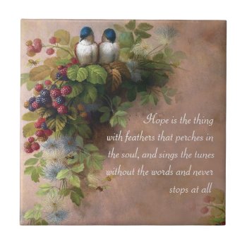 Hope Is The Thing With Feathers Artistic Tile by artgallerie at Zazzle
