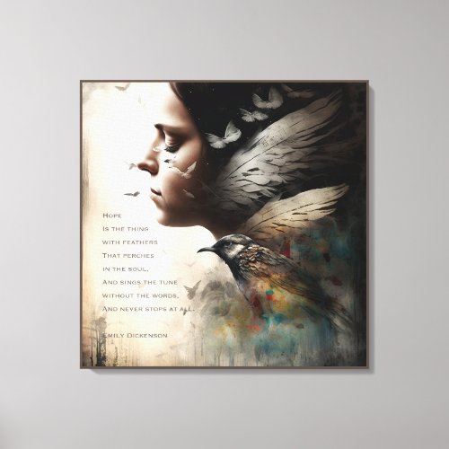 Hope is the Thing with Feathers Canvas Print