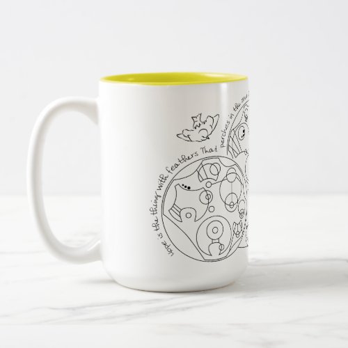 Hope Is the Thing With Feathers _ Gallifreyan Two_Tone Coffee Mug