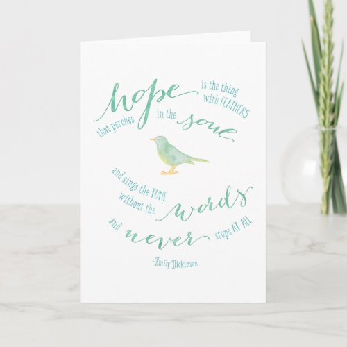 Hope is the thing with feathers Quote Card