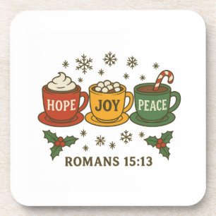 Hope joy Peace and Cocoa Beverage Coaster