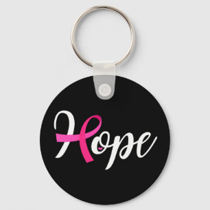 Hope Keychain with Pink Ribbon Breast Cancer gift