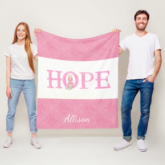 Hope Kitty Personalized Fleece Blanket