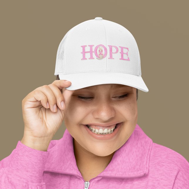 Hope Kitty Pink Ribbon Personalized Trucker Hat (Creator Uploaded)