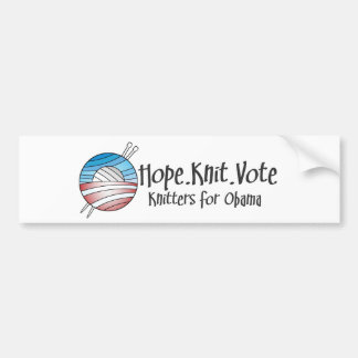 Hope Knit Vote, bumper sticker