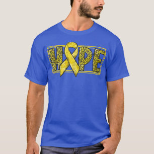 Hope Leopard Gold Ribbon Warrior Childhood Cancer T-Shirt