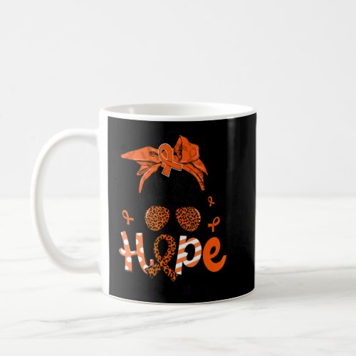 Hope Leopard Messy Bun Orange Ribbon Copd Awarenes Coffee Mug