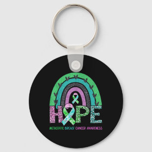 Hope Leopard Rainbow Metastatic Breast Cancer Awar Keychain