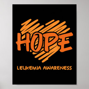 Hope Leukemia Awareness Leukemia Cancer Motivation Poster
