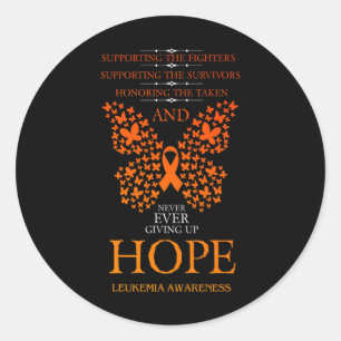 Hope Leukemia Awareness Orange Ribbon Classic Round Sticker