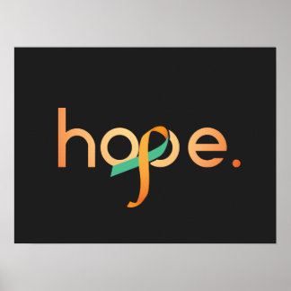 Hope Leukemia Awareness Orange Ribbon Poster