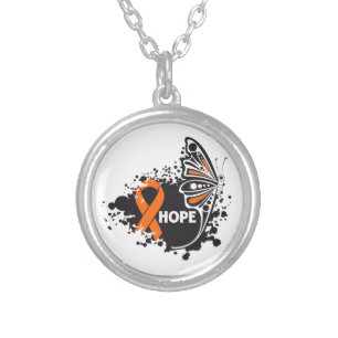 Hope Leukemia Butterfly Silver Plated Necklace