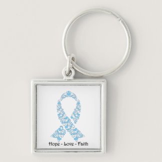 Hope Light Blue Awareness Ribbon Keychain