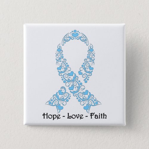 Hope Light Blue Awareness Ribbon Pinback Button