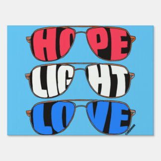 Hope Light Love Biden Yard Sign -- Blue