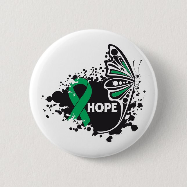 Hope Liver Cancer Butterfly Pinback Button (Front)