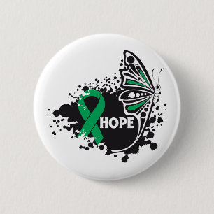 Hope Liver Cancer Butterfly Pinback Button