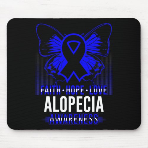 Hope Love Alopecia Awareness Butterflies  Mouse Pad