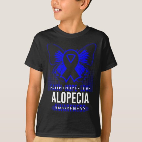 Hope Love Alopecia Awareness Butterflies  T_Shirt