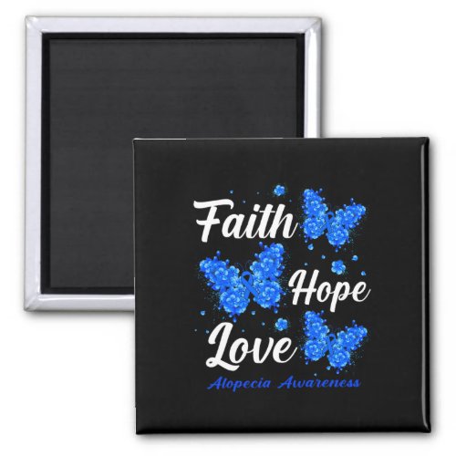 Hope Love Alopecia Awareness Butterfly  Magnet