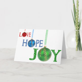 Hope Love and Joy Christmas Ornaments Holiday Card