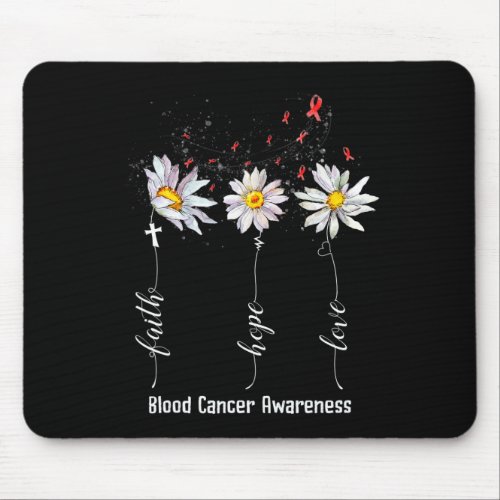 Hope Love Blood Cancer Awareness Flower Gifts  Mouse Pad