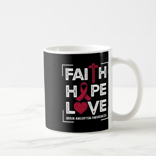 Hope Love Brain Aneurysm Awareness 1  Coffee Mug (Right)