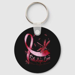 Hope Love Brain Aneurysm Awareness Dragonfly Keychain