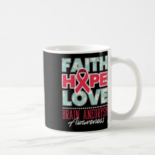 Hope Love Brain Aneurysm Awareness Support Graphic Coffee Mug