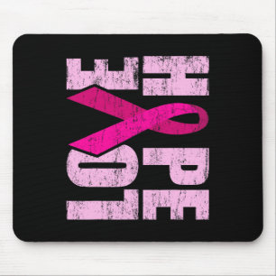 HOPE LOVE Breast Cancer Awareness World Cancer Day Mouse Pad
