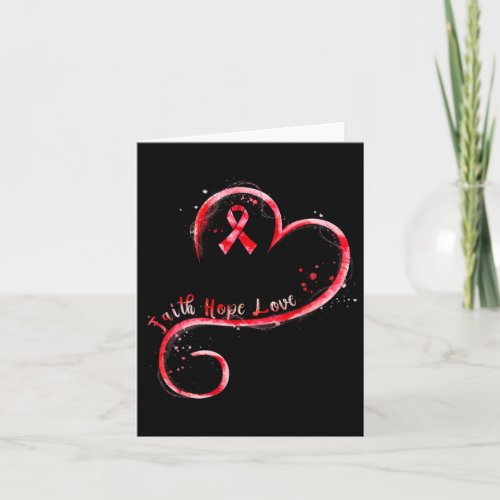 Hope Love Burgundy Ribbon Brain Aneurysm Awareness Card