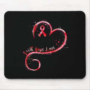 Hope Love Burgundy Ribbon Brain Aneurysm Awareness Mouse Pad