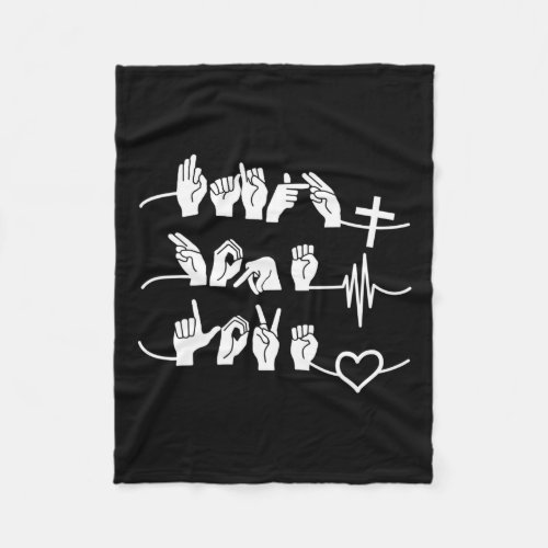 Hope Love _ Christian Religion Heartbeat Cross Hea Fleece Blanket