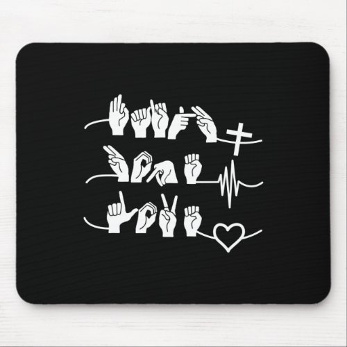 Hope Love _ Christian Religion Heartbeat Cross Hea Mouse Pad