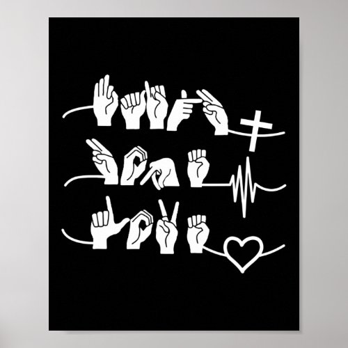 Hope Love _ Christian Religion Heartbeat Cross Hea Poster