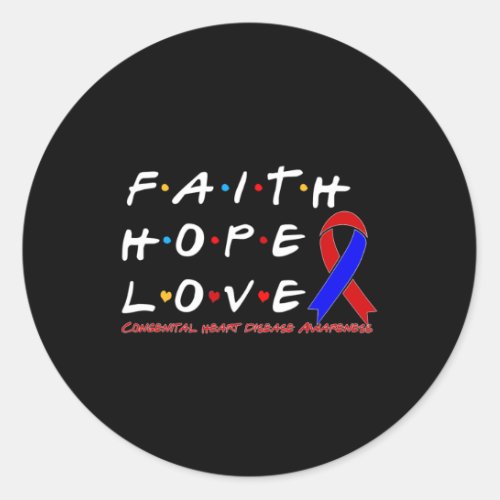 Hope Love Congenital Heart Disease Awareness  Classic Round Sticker