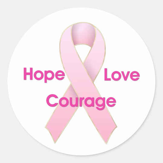 Hopelovecourage Breast Cancer Ribbon Stickers