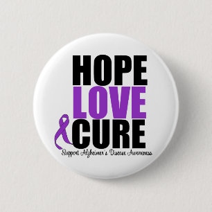 Hope Love Cure Alzheimer's Disease Pinback Button