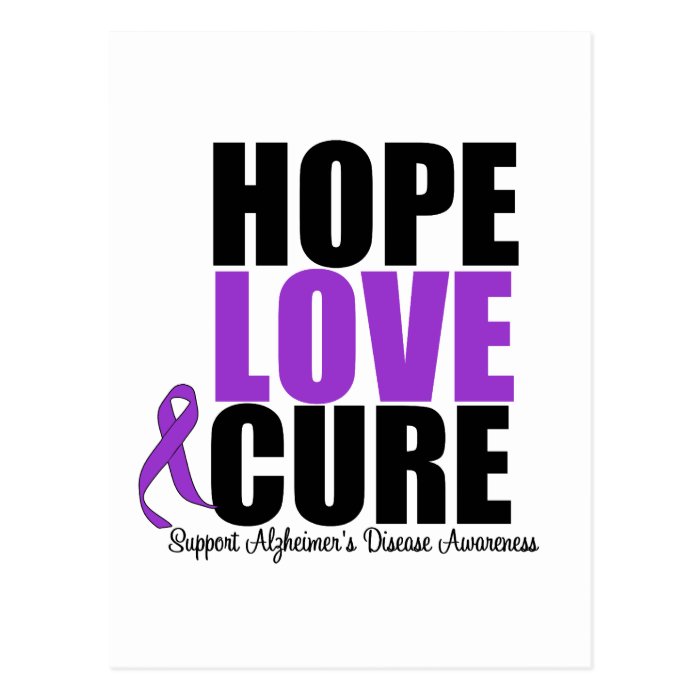 Hope Love Cure Alzheimer's Disease Post Card