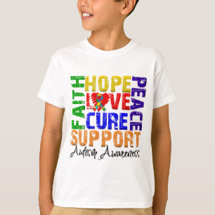 Hope Love Cure Autism Awareness T-Shirt