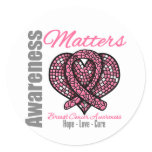 Hope Love Cure - Breast Cancer Awareness Matters Classic Round Sticker