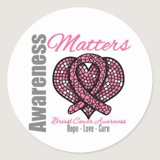 Hope Love Cure - Breast Cancer Awareness Matters Classic Round Sticker