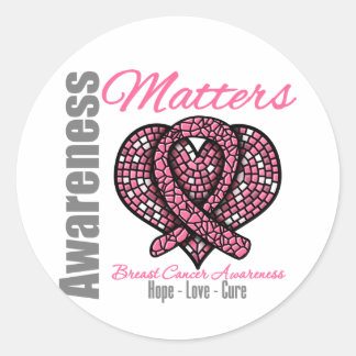Hope Love Cure - Breast Cancer Awareness Matters Classic Round Sticker