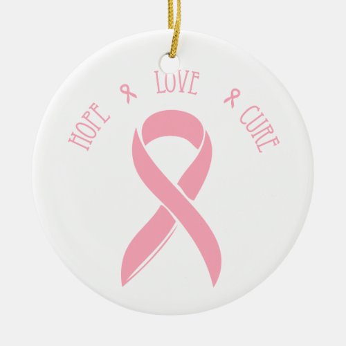 HOPE LOVE CURE _ Breast Cancer Ornament